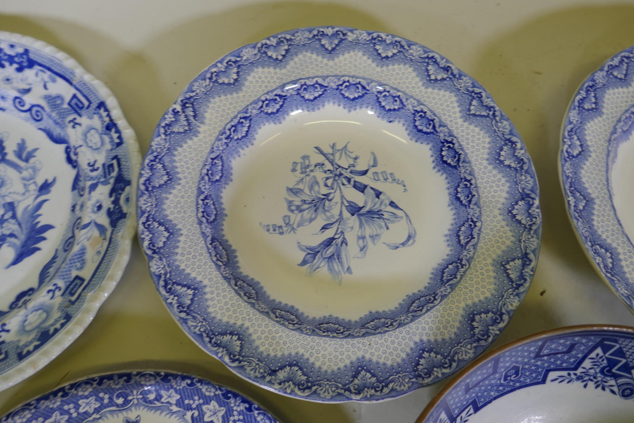 A pair of late Spode, Copeland and Garrett blue and white transfer decorated bowls, impressed New - Image 6 of 9