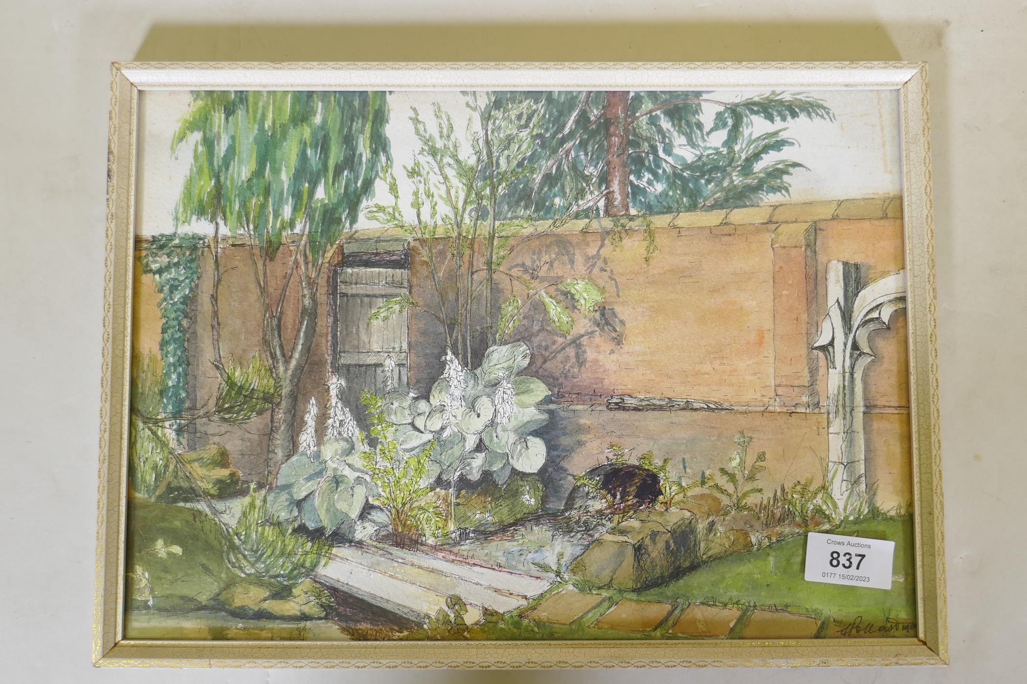 A. Pollard?, At Groombridge Place, pen and wash, signed, 25 x 35cm - Image 3 of 4