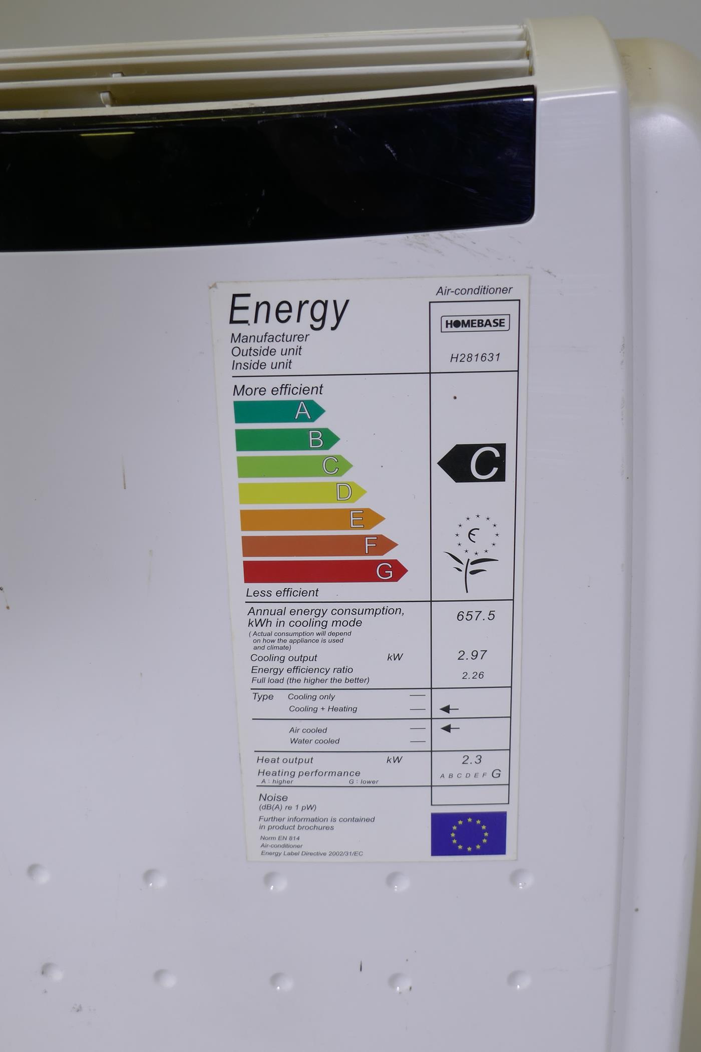 A Homebase H281631 air conditioner, de-humidifier, heater, for inside use, 85cm high - Image 2 of 4