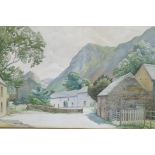 F.S. Sanderson, Wilkin Syke Farm, Buttermere, Cumberland, watercolour, signed, 53 x 36cm