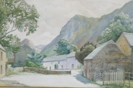 F.S. Sanderson, Wilkin Syke Farm, Buttermere, Cumberland, watercolour, signed, 53 x 36cm