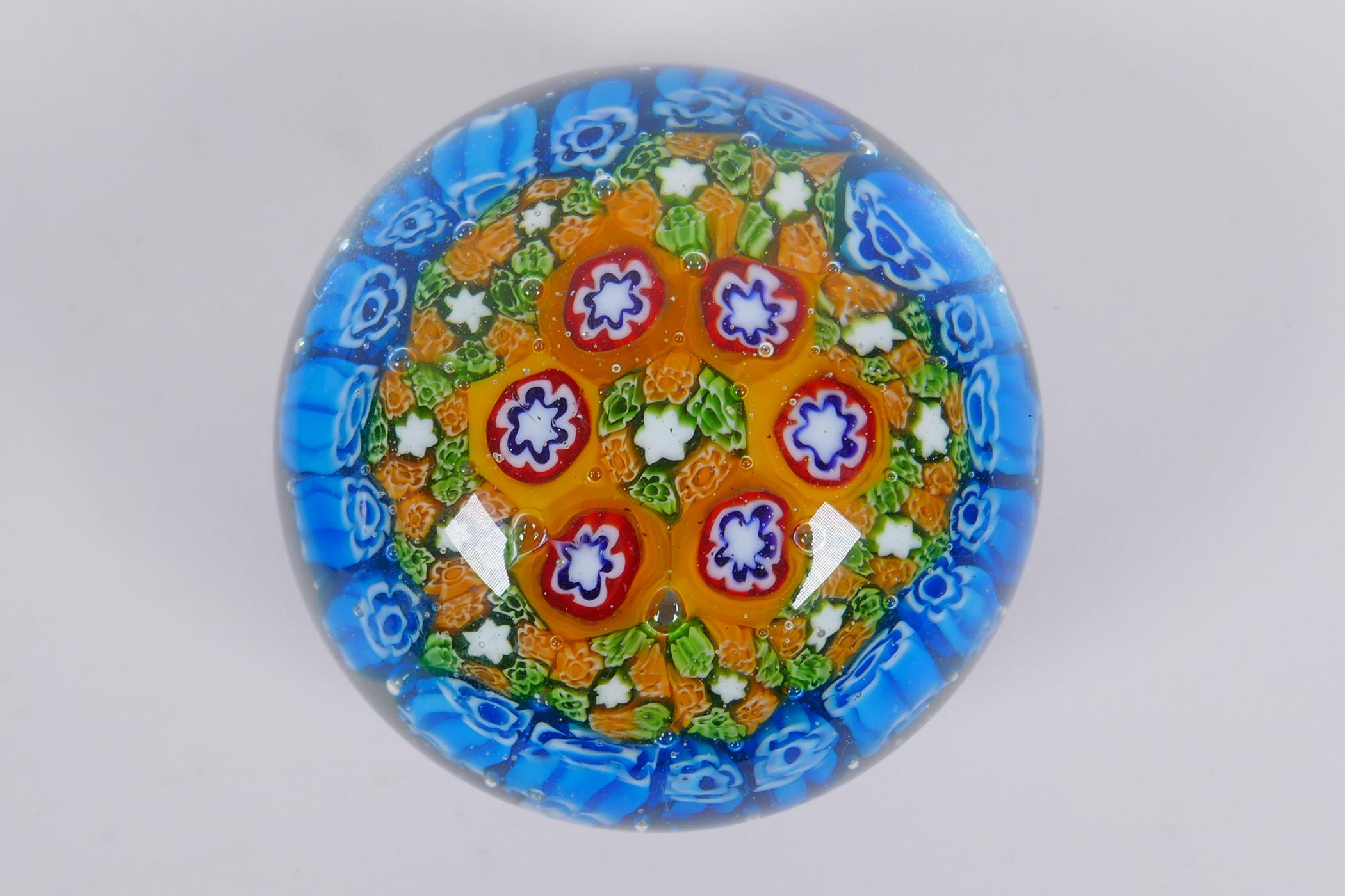 A millefiori glass paperweight, and another smaller, largest 10cm diameter - Image 4 of 4