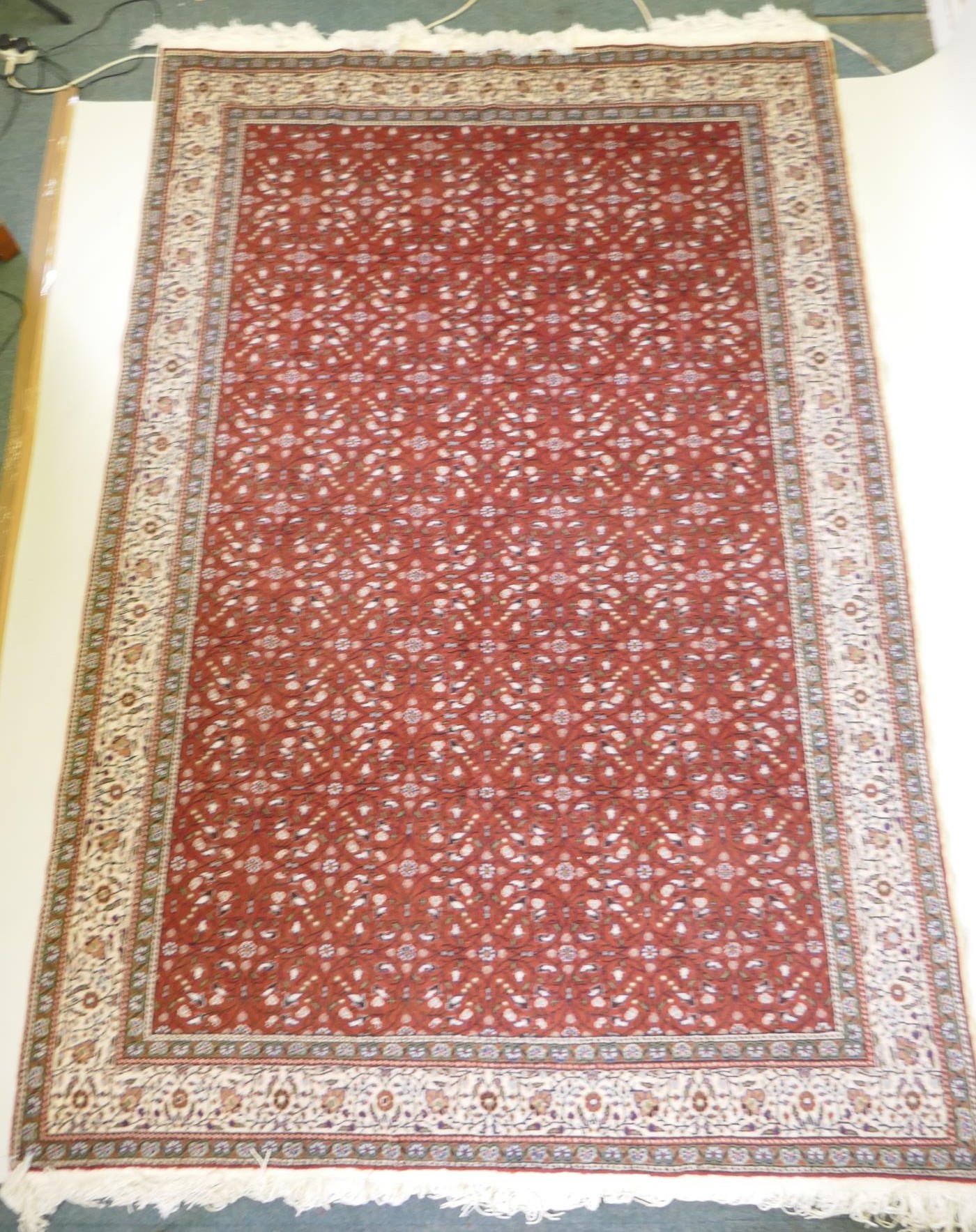 A terracotta ground wool pile Turkish Erikeh rug with all over design,200 x 290cm - Image 3 of 6