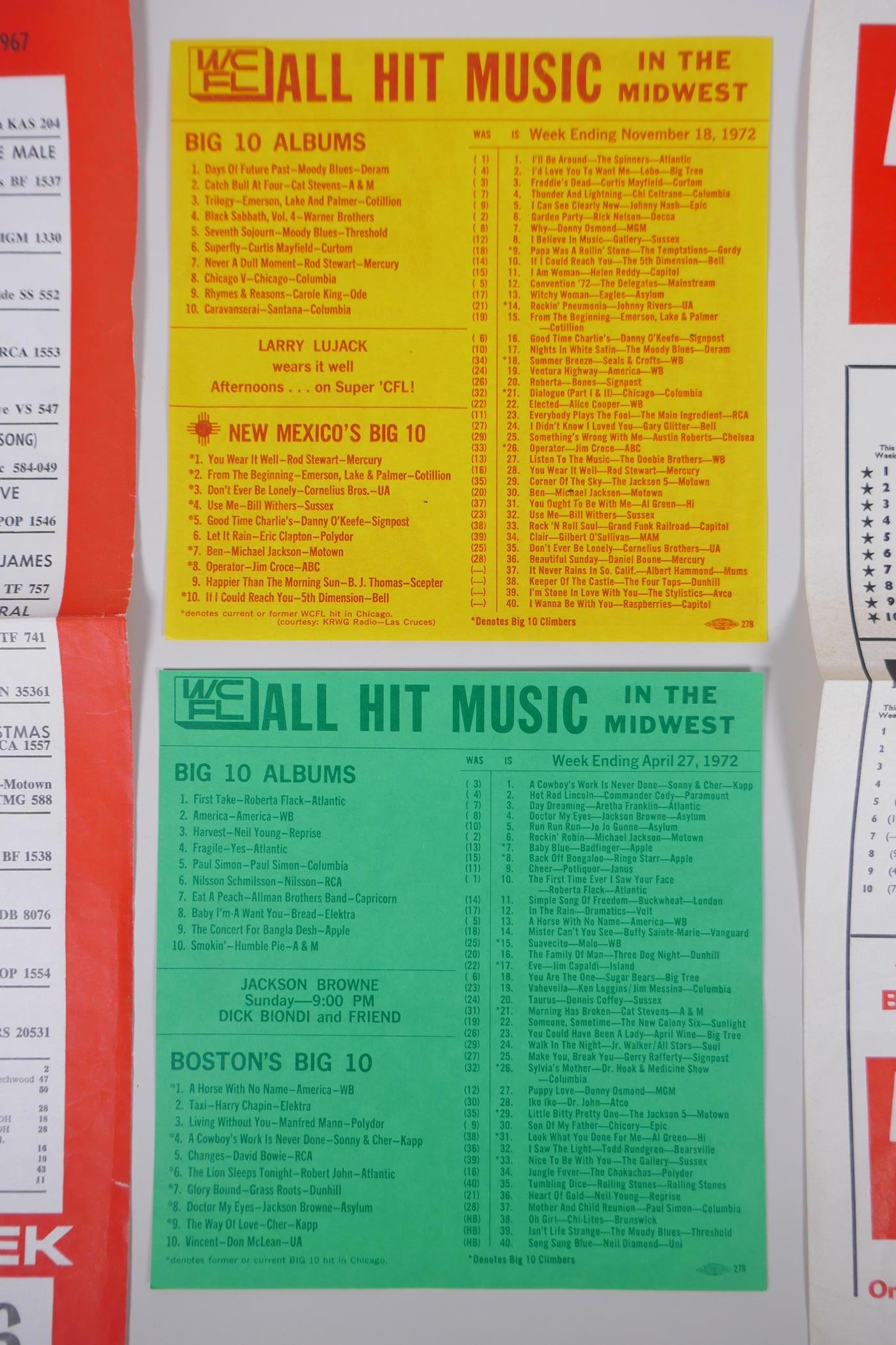 Two British 1960s singles Chart Sheets and two American 1970s singles Chart Sheets, largest 29 x - Image 4 of 4