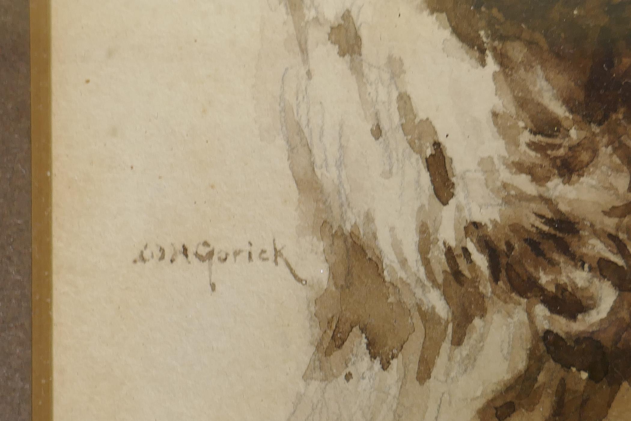 W.H. Gorick, study of a dog, signed, watercolour, 14 x 21cm - Image 2 of 3