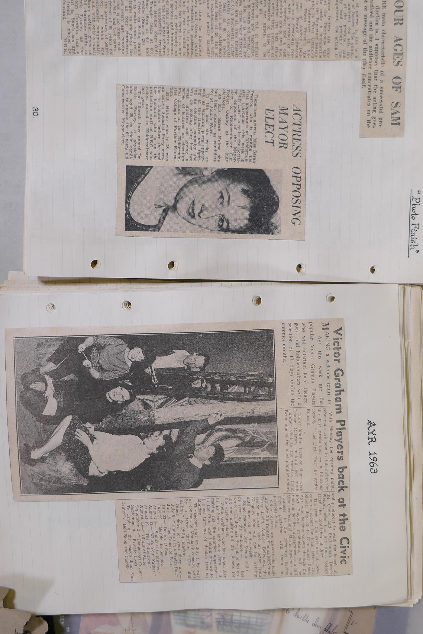 A large collection of theatre ephemera, including programs, set designs, press cuttings, Theatre - Image 8 of 9