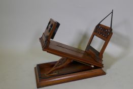 A good C19th mahogany stereoscope with pierced fret decoration, in the manner of Newton & Co, 39 x