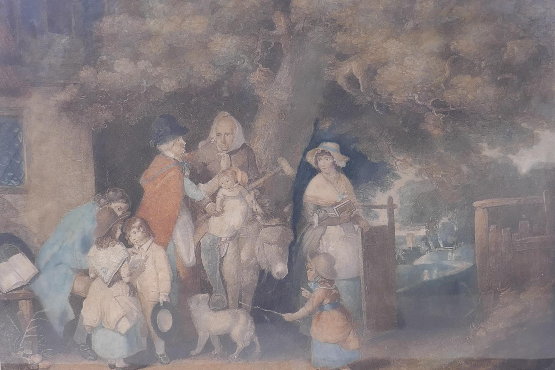 After William Redmore Bigg, Sunday Morning Cottage Family Going to Church, C18th hand coloured - Image 2 of 5