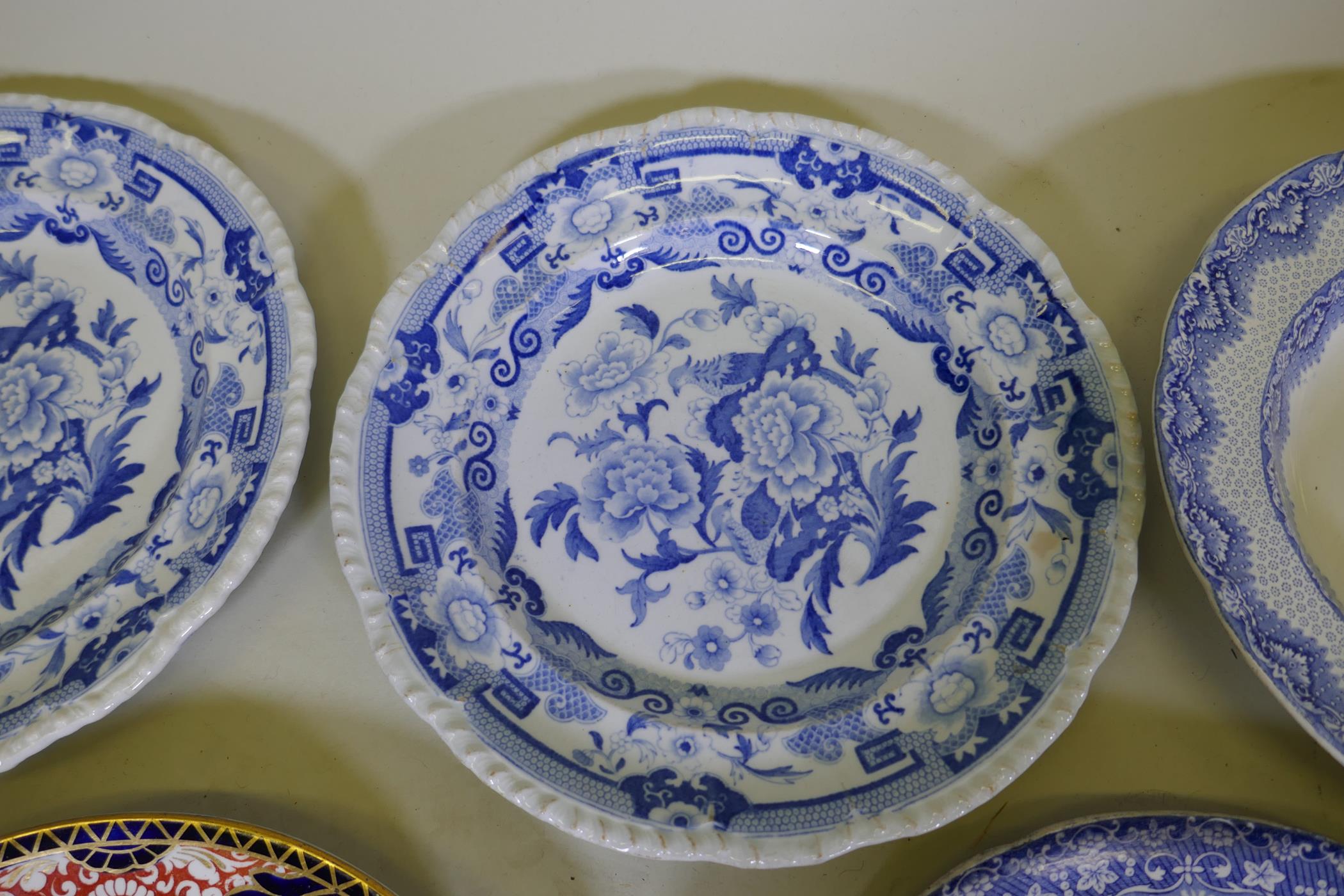 A pair of late Spode, Copeland and Garrett blue and white transfer decorated bowls, impressed New - Image 7 of 9