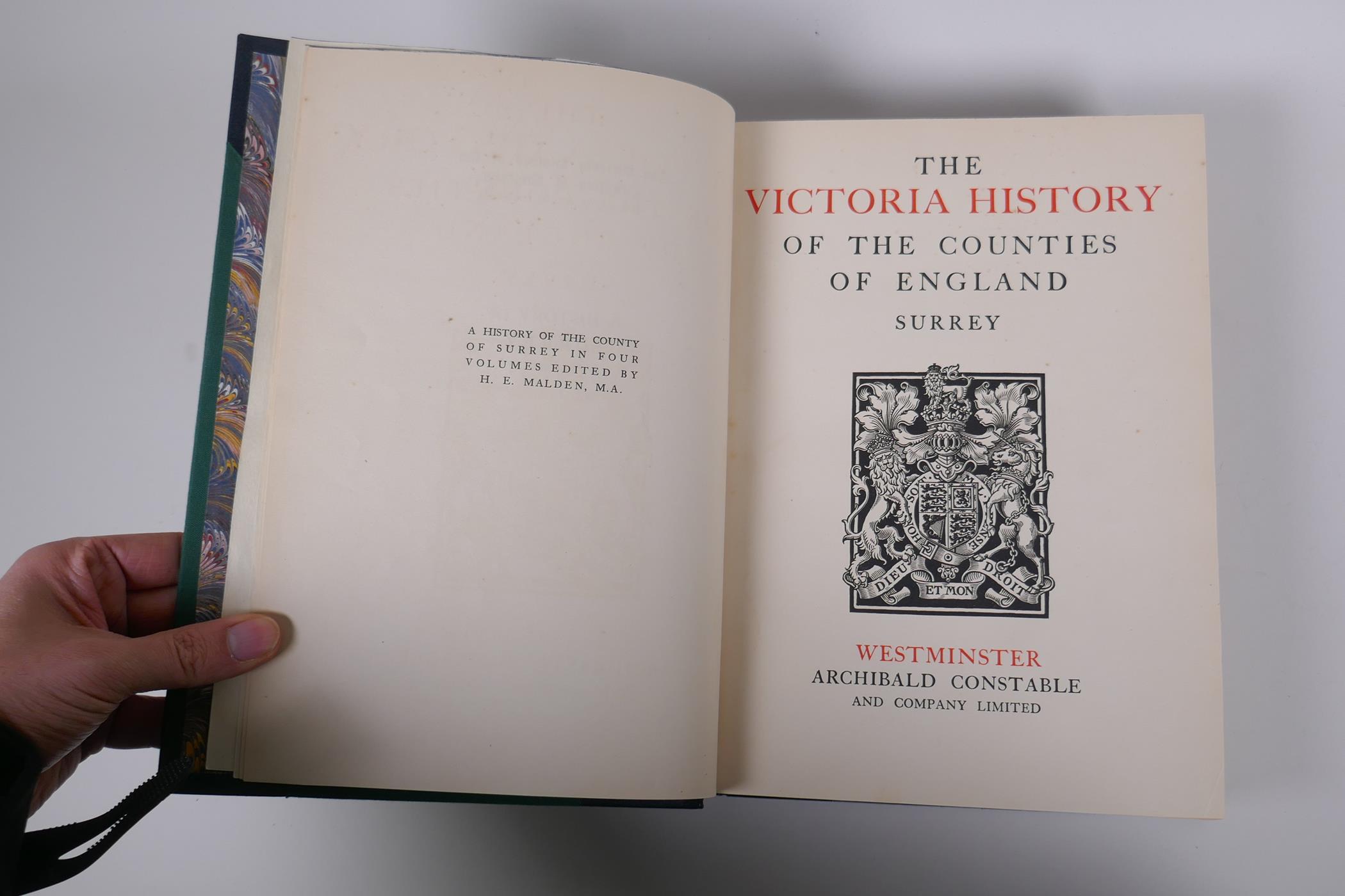 The Victoria History of the Counties of England, Surrey, Volume I, edited by H.E. Malden, - Image 3 of 6