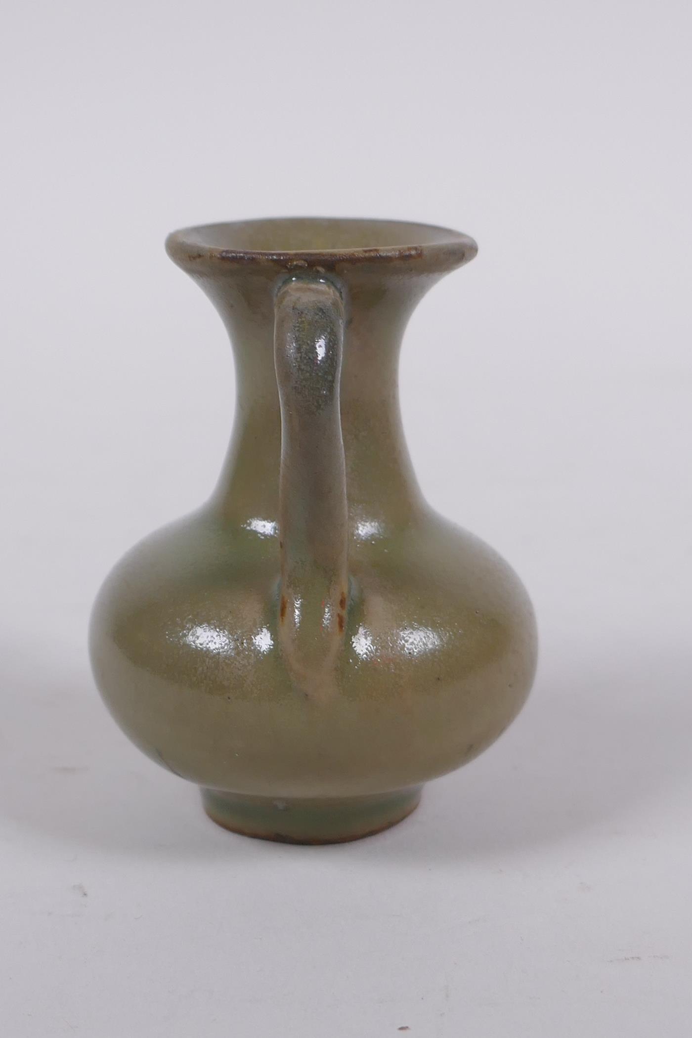 A Chinese miniature tea dust glazed pottery pourer, 6.5cm high - Image 4 of 5