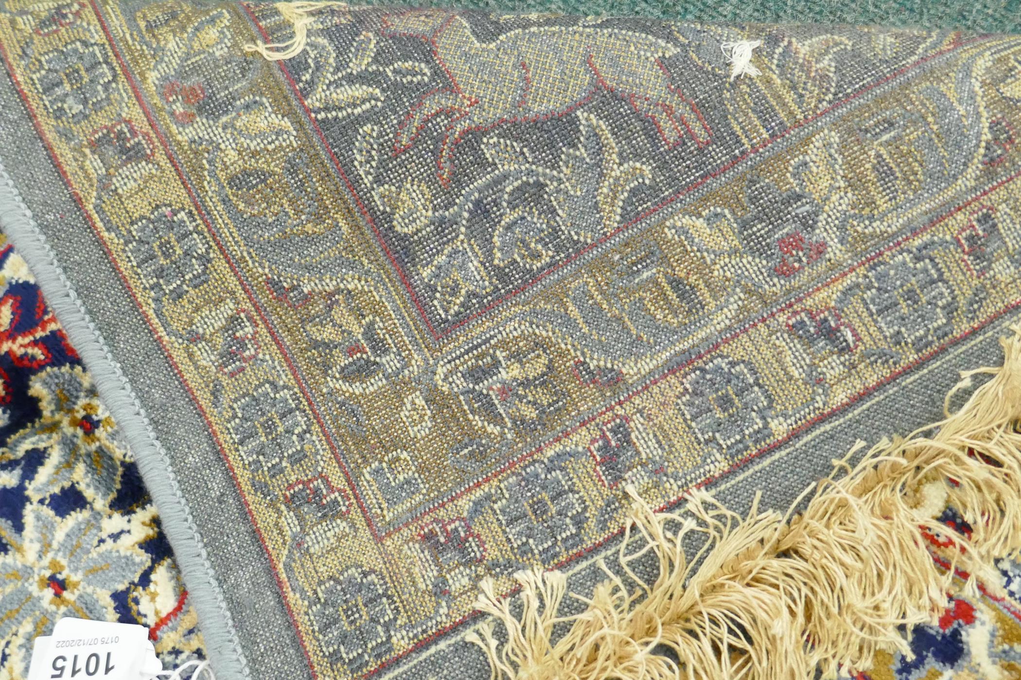 A duck egg blue ground Kashmir carpet with allover tree of life design, 2m x 3m - Image 3 of 3