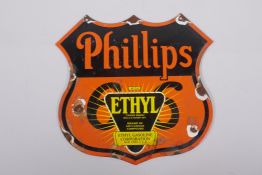 A vintage style Phillips enamel advertising sign, 30 x 28cm
