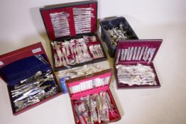 A large quantity of Sheffield silver plated cutlery, King Edwards and Bead patterns, Viners,