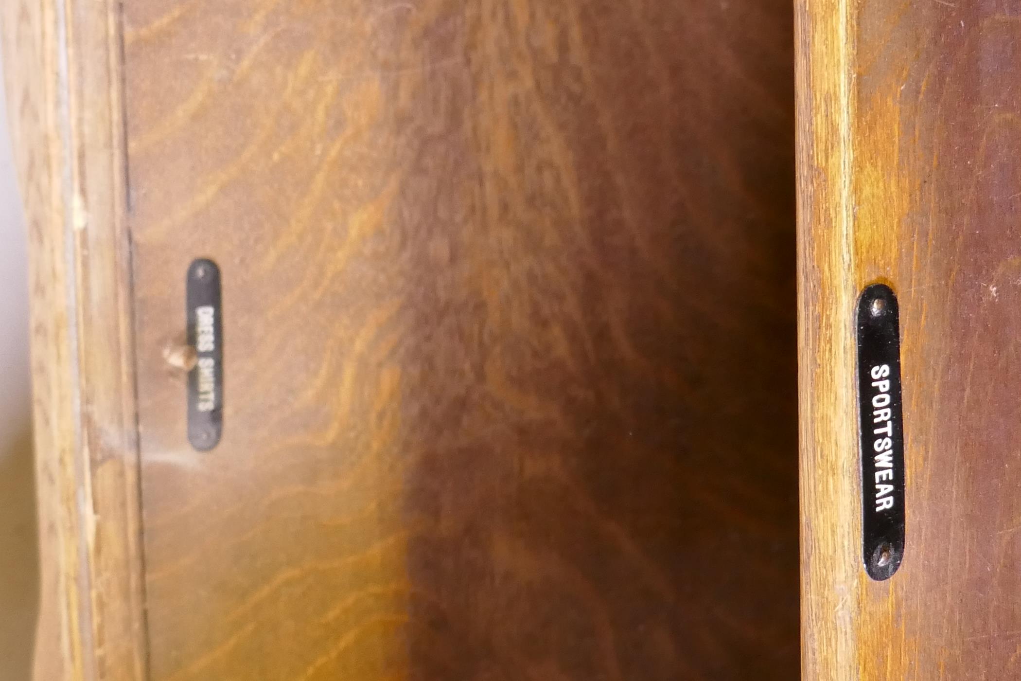 A good oak cabinet/dressing chest, with single drawer, carved grape and vine decoration, over two - Image 3 of 5