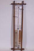 Admiral 'Fitzroy's' barometer, in an oak case, 102cm high