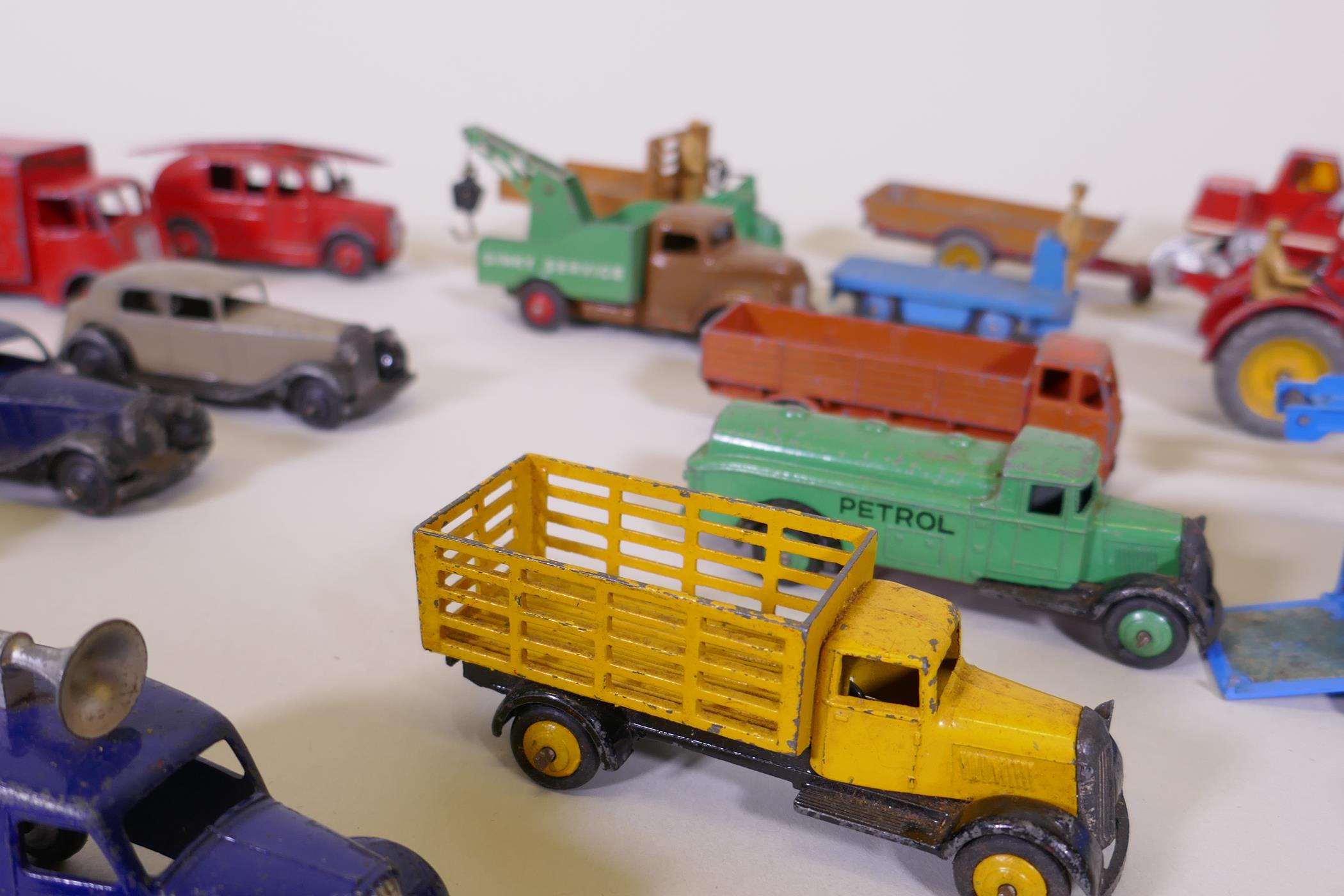 A collection of Dinky toy cars and trucks, 1930s to 1950s, and later Corgi and Matchbox - Image 4 of 7