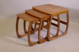 A 1970s Nathan teak nest of tables, largest 53 x 48cm, 50cm high