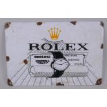 A vintage style 'Rolex' enamel advertising sign, 30 x 20cm