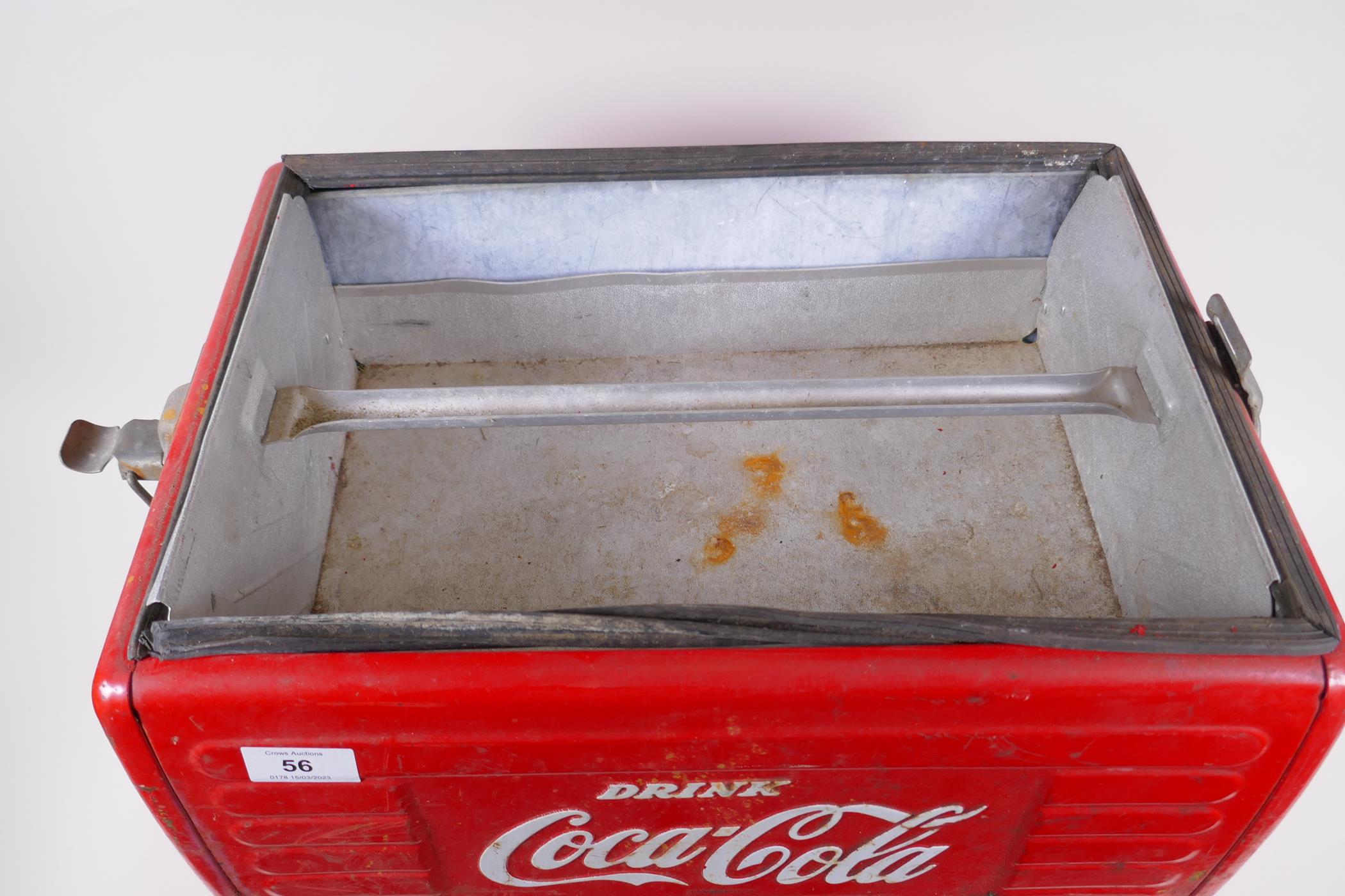 A vintage Coca Cola cool box, 44 x 33cm, 142cm high, AF - Image 4 of 5