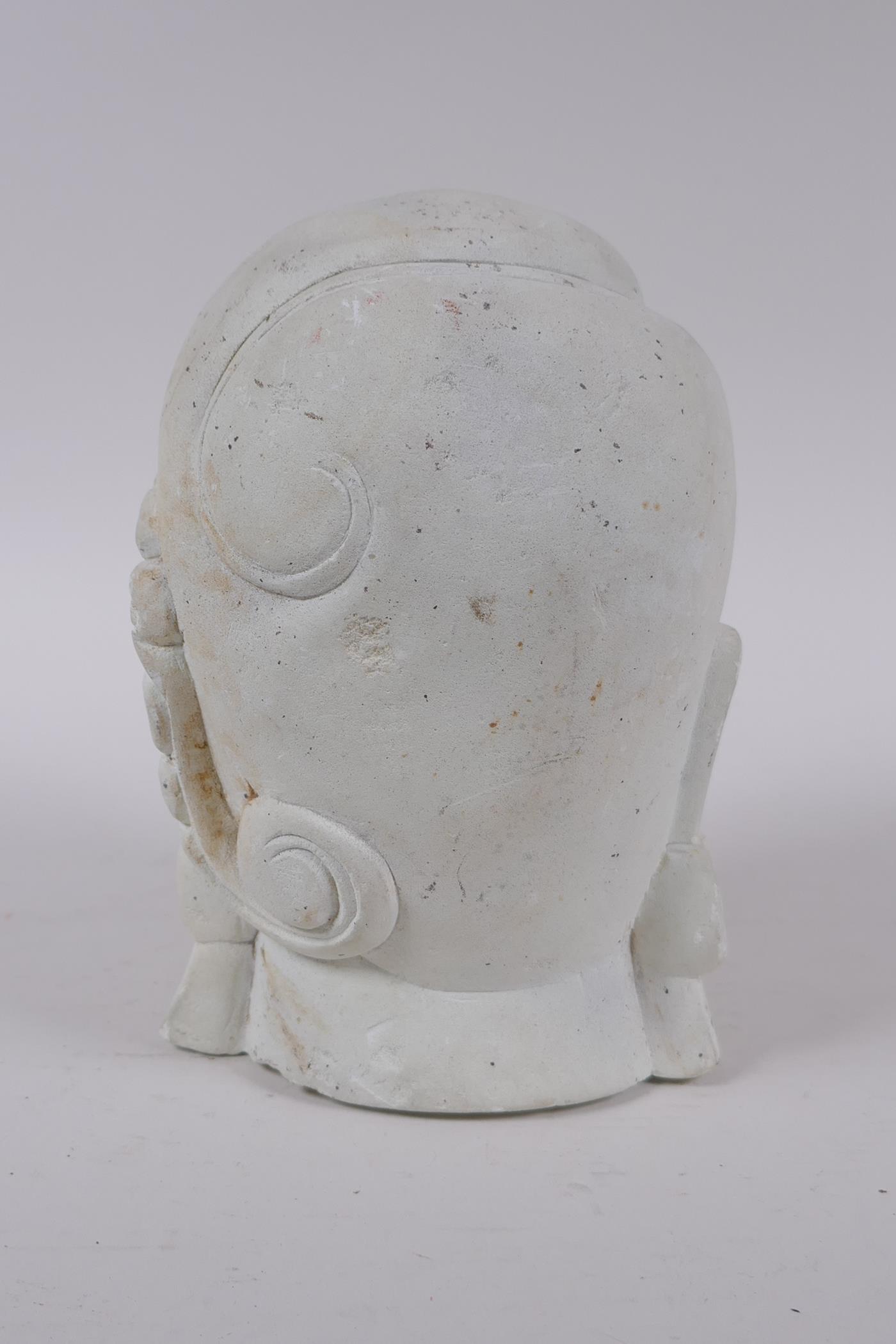 An Indian plaster head bust of Buddha, 17cm high - Image 4 of 4