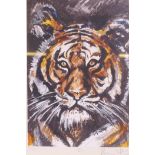 Ronnie Wood - Rolling Stones signed limited edition screen print, Tiger, 78/295, published 1995 by
