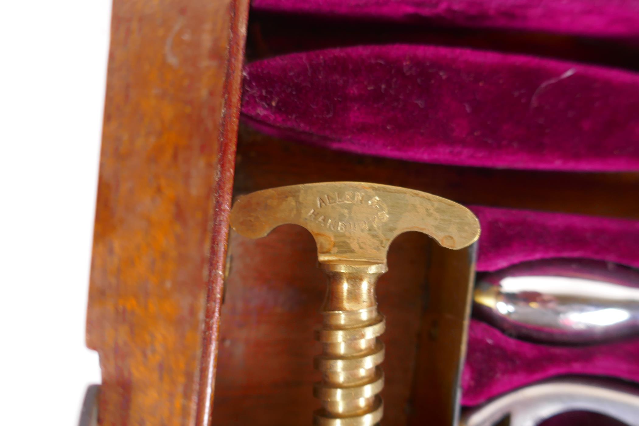 A WWI Cavalry Officer's veterinary field surgeon's kit, in a wood case labelled Allen and Hanburys - Image 3 of 9