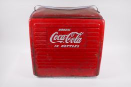 A vintage Coca Cola cool box, 44 x 33cm, 142cm high, AF