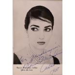 Maria Callas, signed postcard to 'With regards, from Maria Meneghim Callas, 1958'