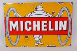 A vintage style 'Michelin' enamel advertising sign, 60 x 40cm