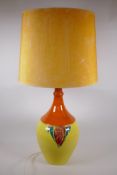 A 1960s ceramic table lamp by Bjorn Wiinblad for Rosenthal, 86cm high