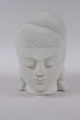 An Indian plaster head bust of Buddha, 17cm high