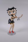 A painted cast iron figure of Betty Boop, 31cm high