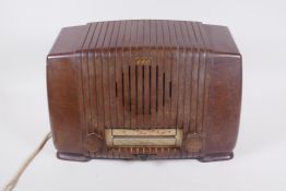 A 1930s G.E.C. bakelite radio, model No. BC 5246, 40 x 25cm