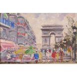 Paris, Arc de Triomphe, unsigned, oil on board, 17 x 13cm