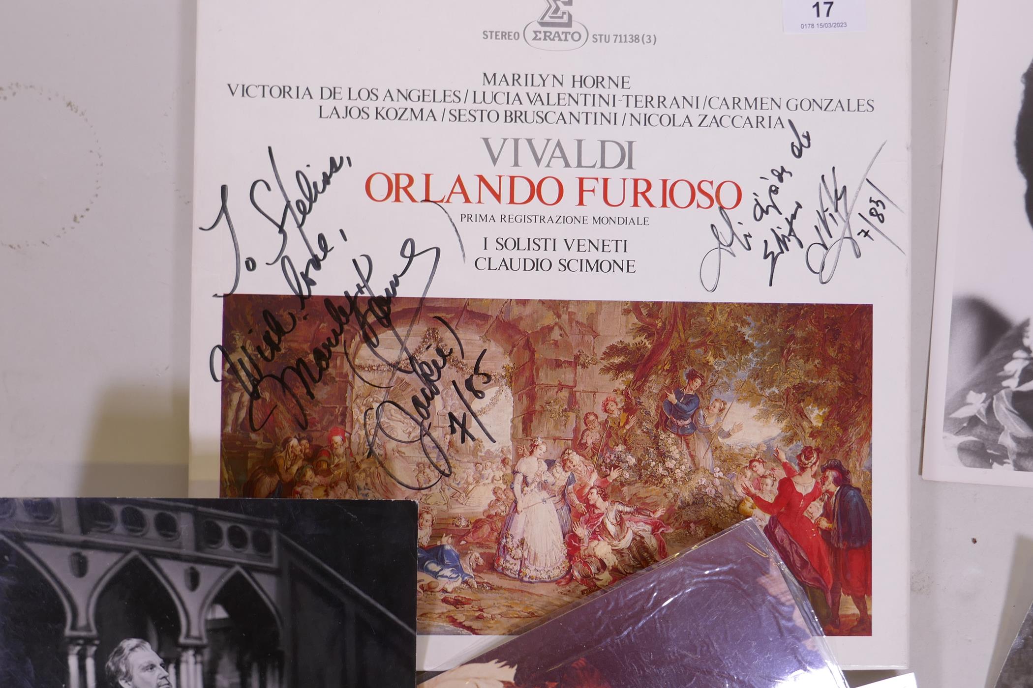 Of Opera Interest - Marilyn Horne, a signed LP, Vivaldi, Orlando Furioso, a signed photograph with - Image 2 of 6