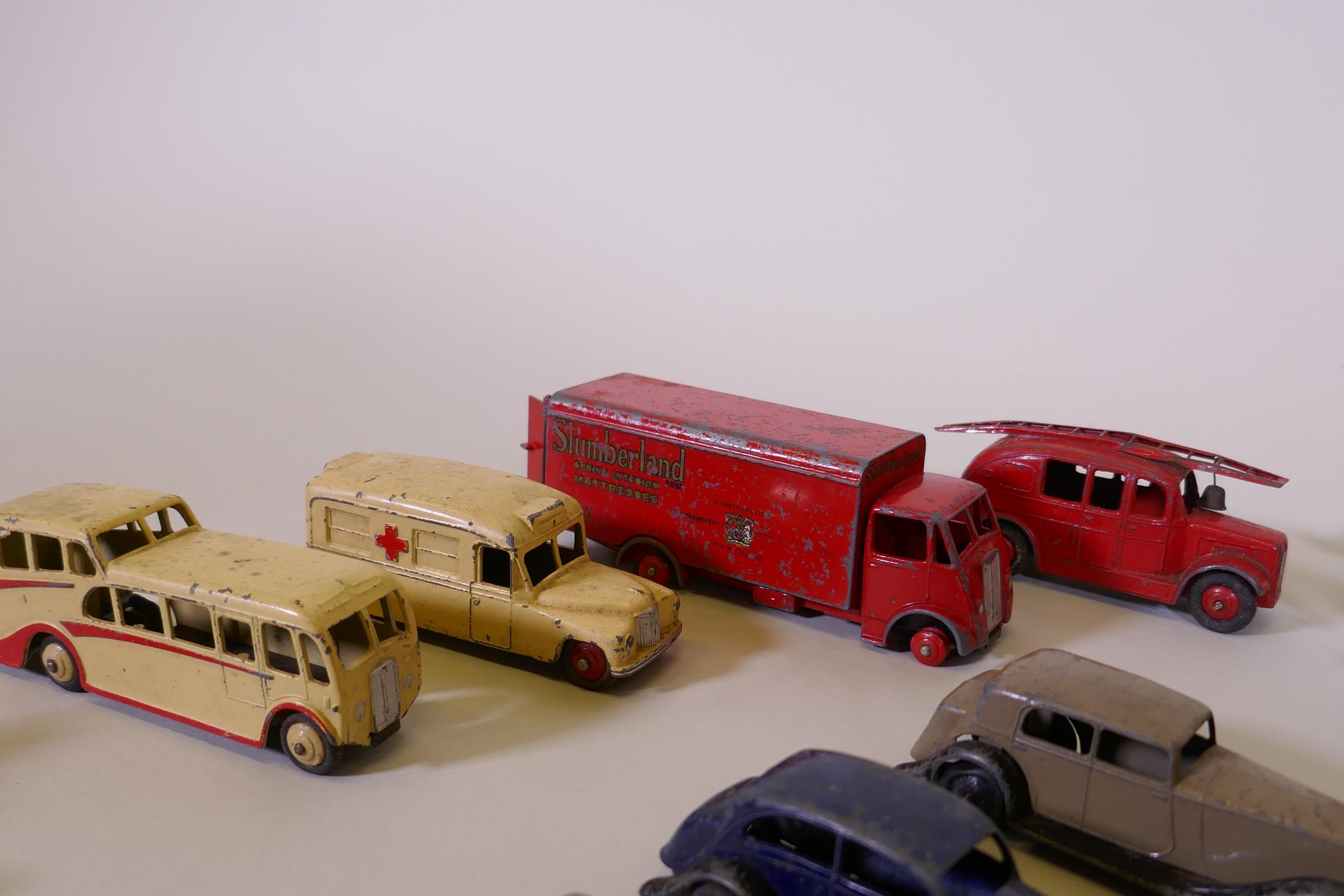 A collection of Dinky toy cars and trucks, 1930s to 1950s, and later Corgi and Matchbox - Image 2 of 7