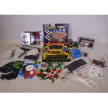 A 1962 Triang Scalextric set CM34 with lights, including a Lister Jaguar C.56, and an Aston Martin