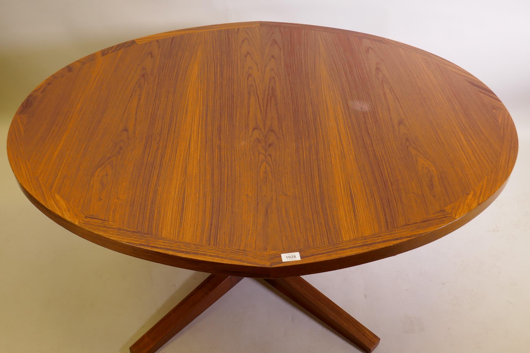 A 1980s Danish rosewood dining table by Dyrlund, adapted, 113 x 140cm, 71cm high - Image 2 of 2