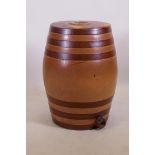 A late C19th/C20th gallon ceramic barrel, impressed Stiff, Lambeth, 69cm high