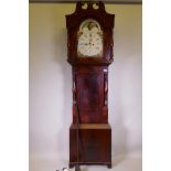 A C19th mahogany north country longcase clock by Royle of Rawson, Wigan, the enamel dial with a