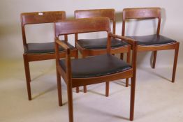 A set of 3 plus 1 mid century Danish teak chairs by Norgaards