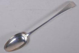 A Georgian silver basting spoon by Thomas Chawner, London, 1773, 113.7g