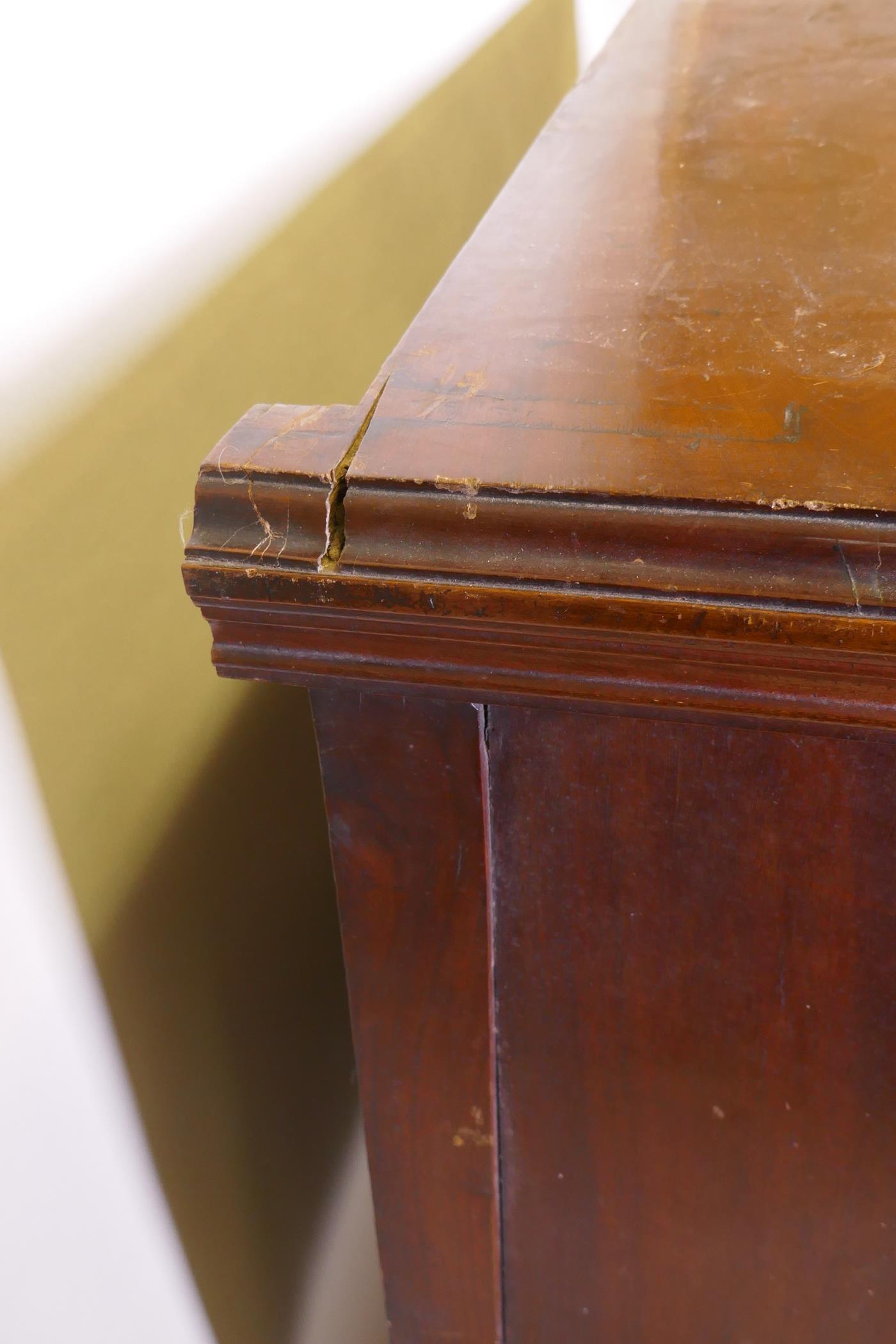 A Victorian walnut sideboard with carved decoration, two cupboards flanking two bow fronted drawers, - Image 5 of 5