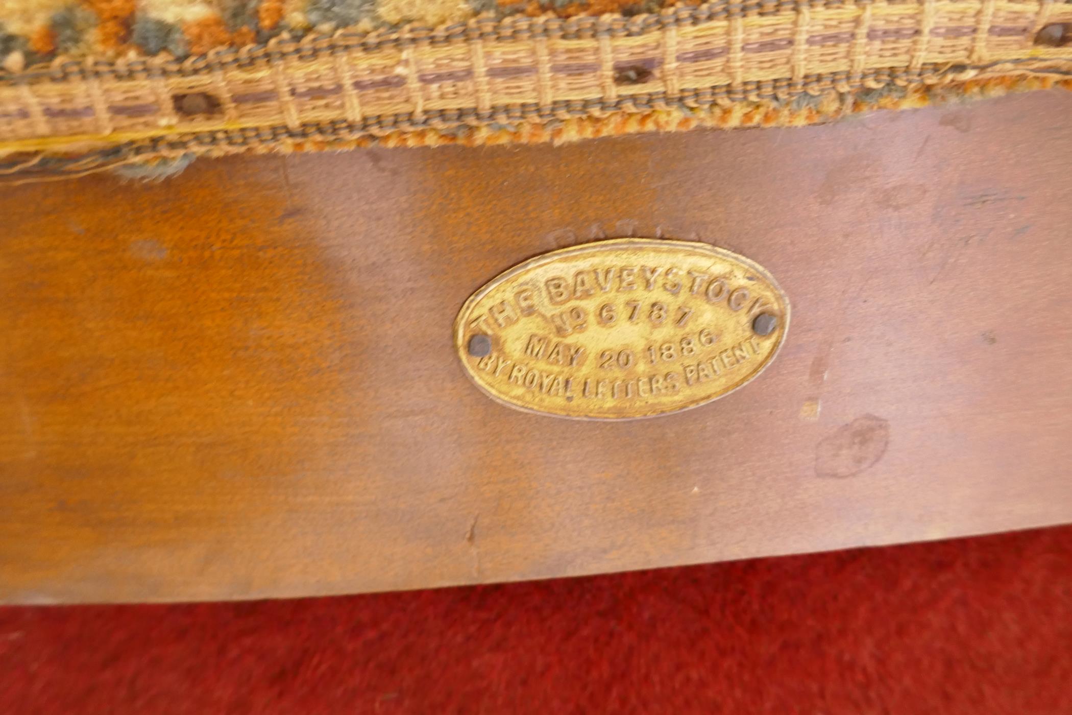 A Victorian campaign chair, The Baveystock, labelled No 6787, May 20, 1886 by Royal Letters - Image 3 of 5