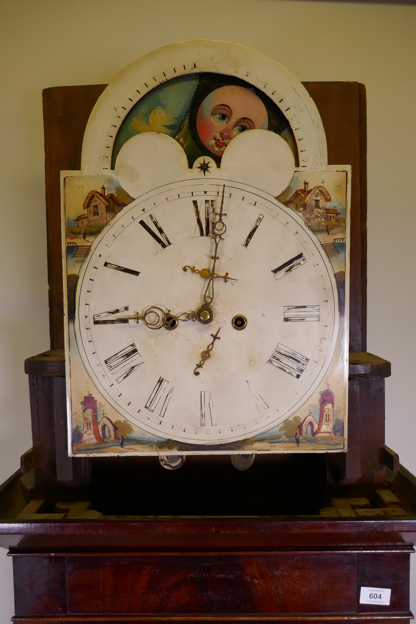 A C19th mahogany north country longcase clock by Royle of Rawson, Wigan, the enamel dial with a - Image 6 of 10