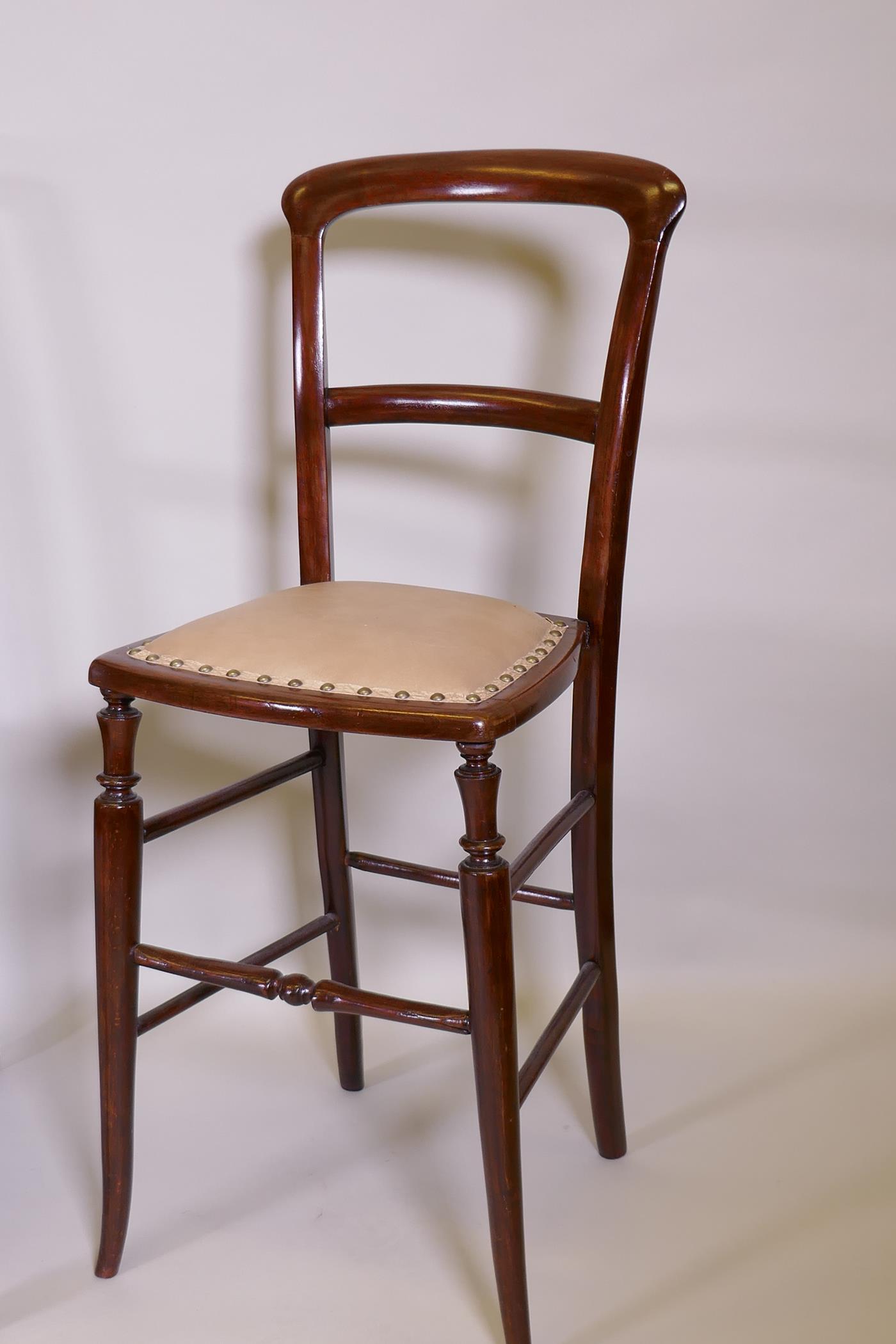 A Victorian mahogany correction chair with studded leatherette seat, a nursing chair and an - Image 2 of 4