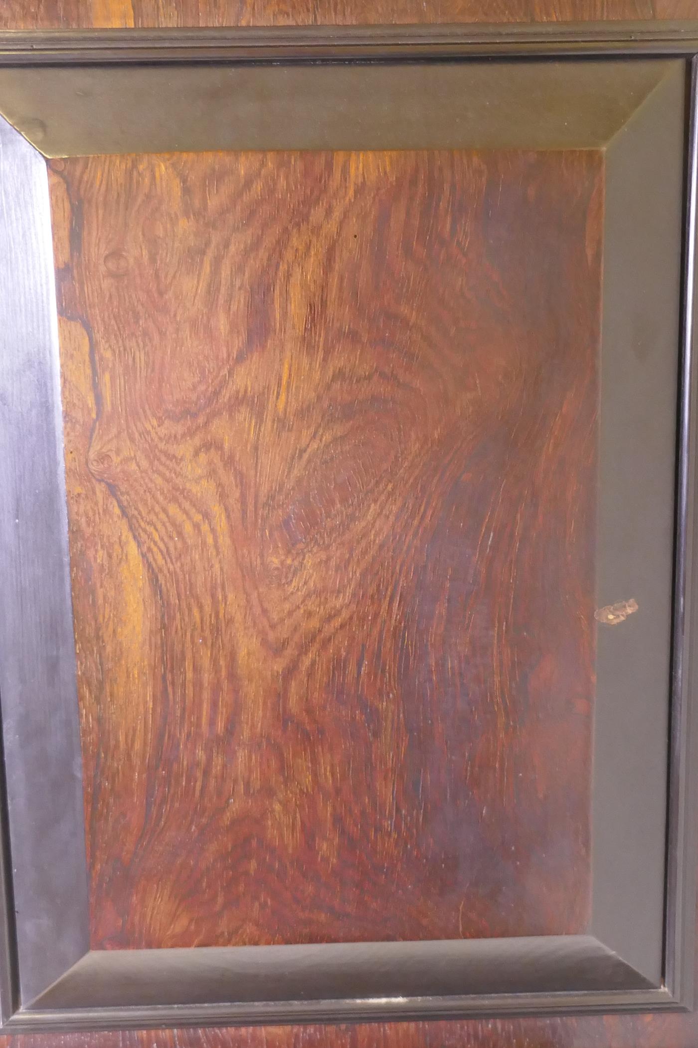 A C19th Continental rosewood cabinet on stand, with carved and ebonised detail, the upper section - Image 8 of 8