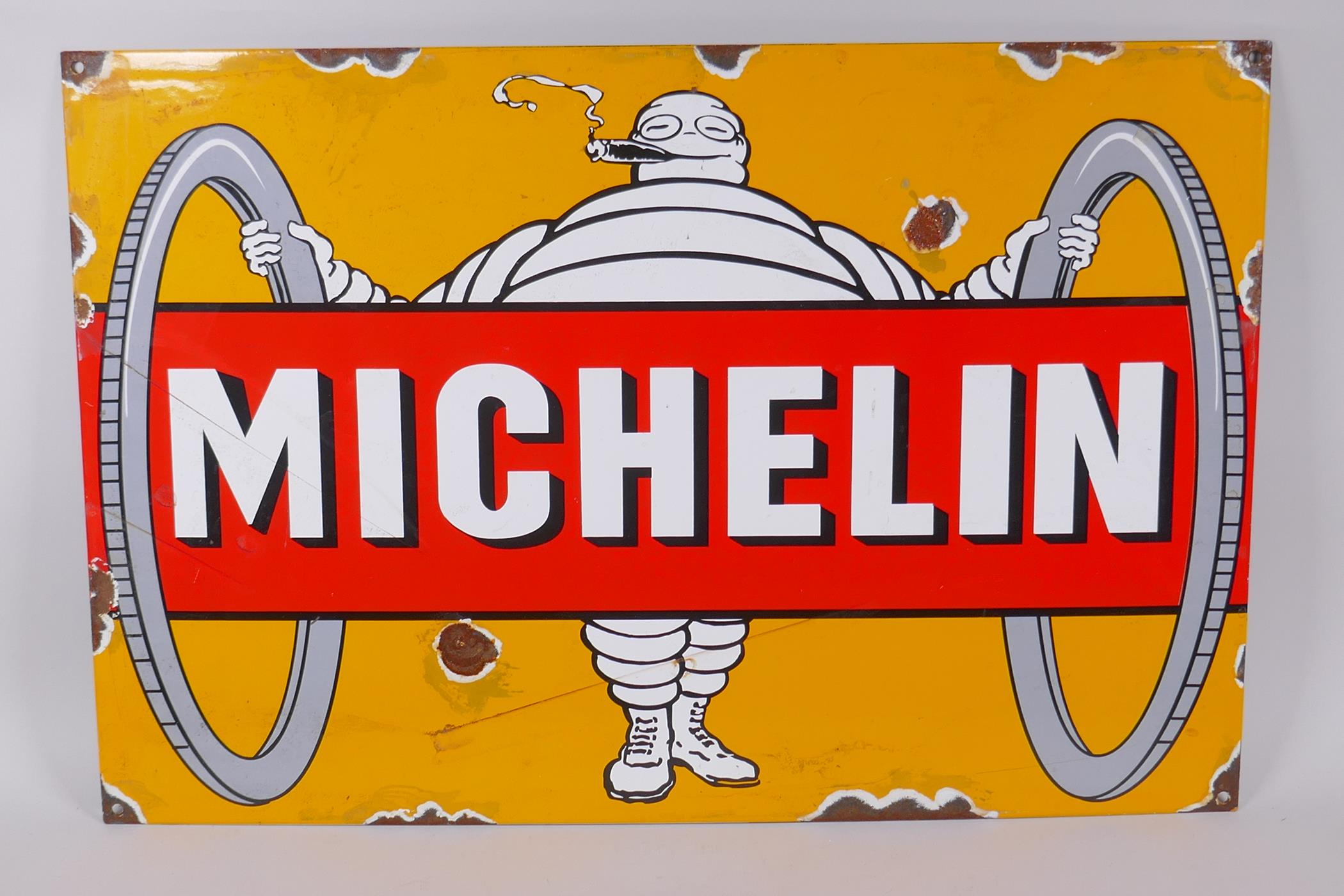 A vintage style 'Michelin' enamel advertising sign, 60 x 40cm