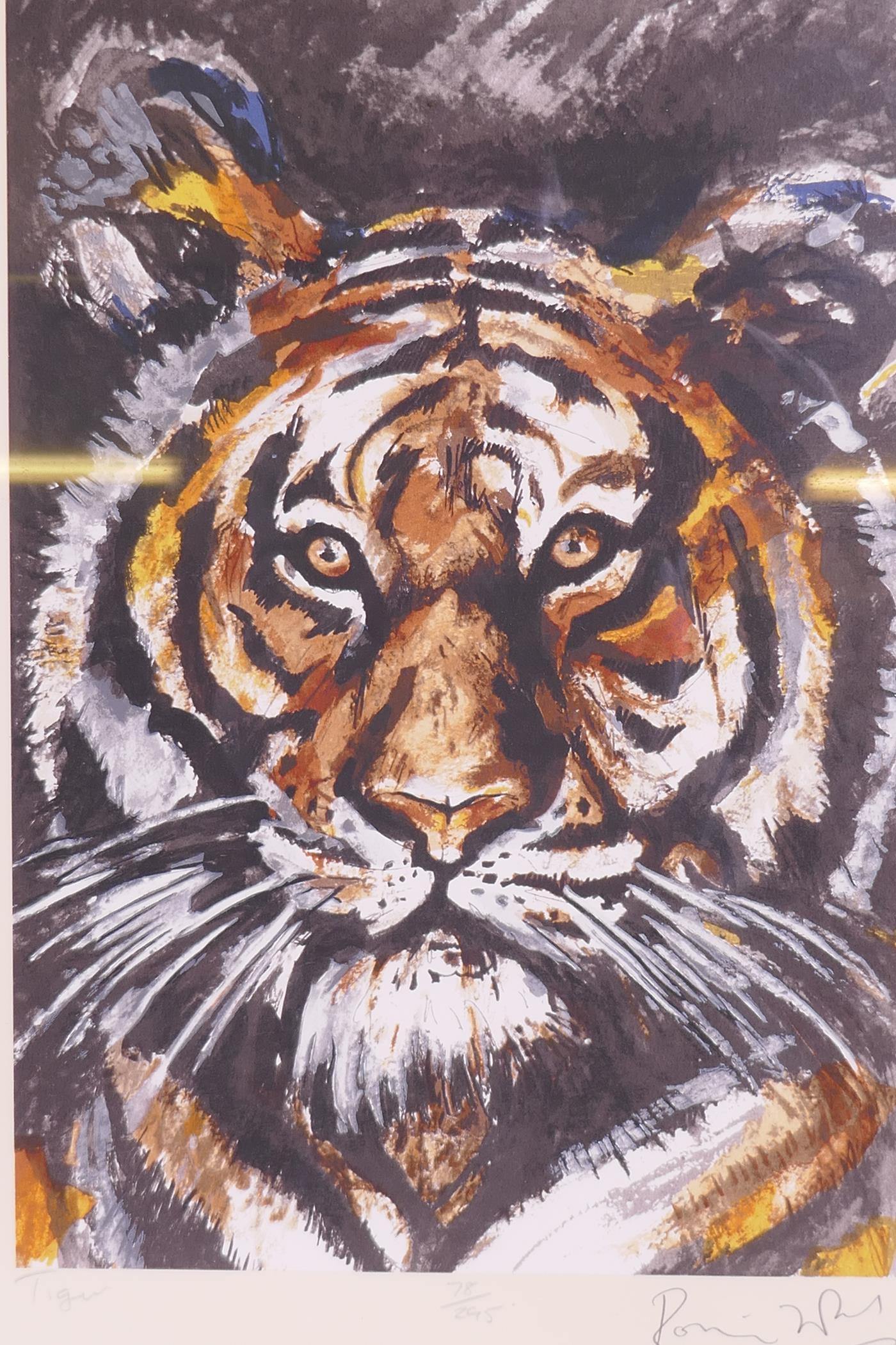 Ronnie Wood - Rolling Stones signed limited edition screen print, Tiger, 78/295, published 1995 by